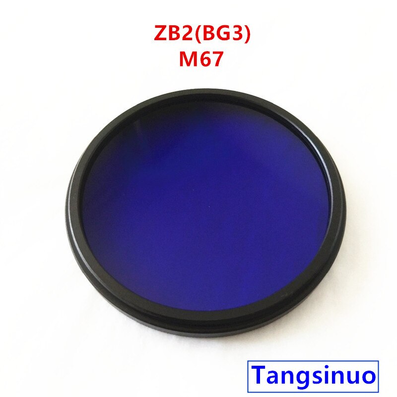 M67 UV IR Pass Camera Filter with ring ZB2 BG3 380nm Dual Bandpass Violet Blue GLass