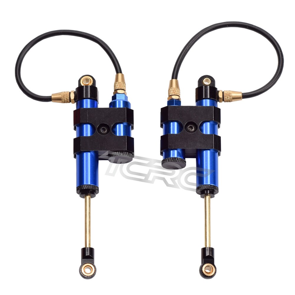 TCRC 2PCS 100mm Piggyback Shock Absorber Damper Set for 1/10 RC Crawler Axial SCX10 90046 D90 TRX4: Blue