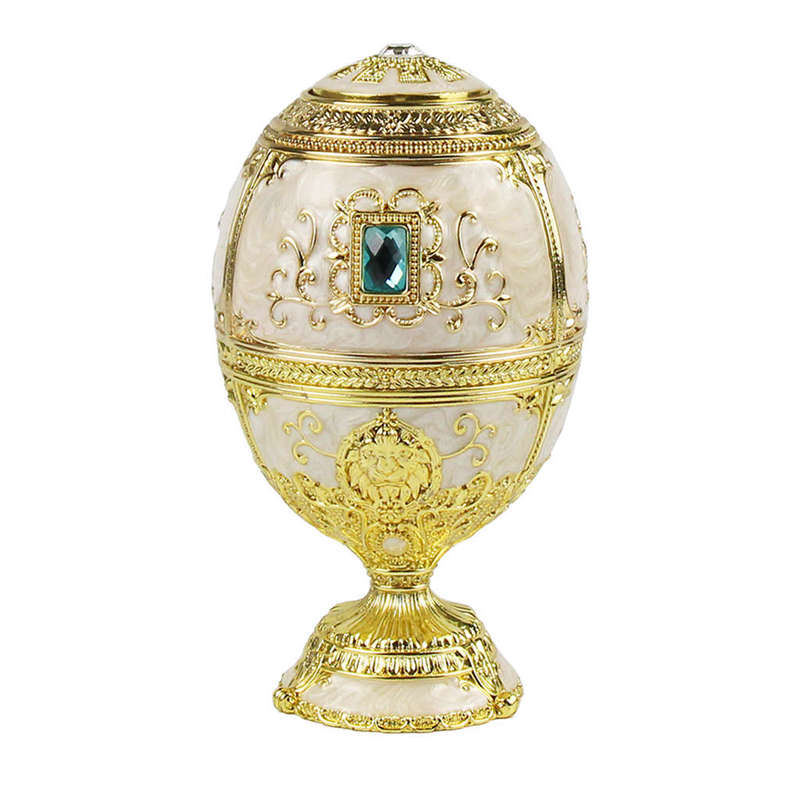European Painting Ornaments Toothpick Box Castle Egg Shaped Toothpick Party: White