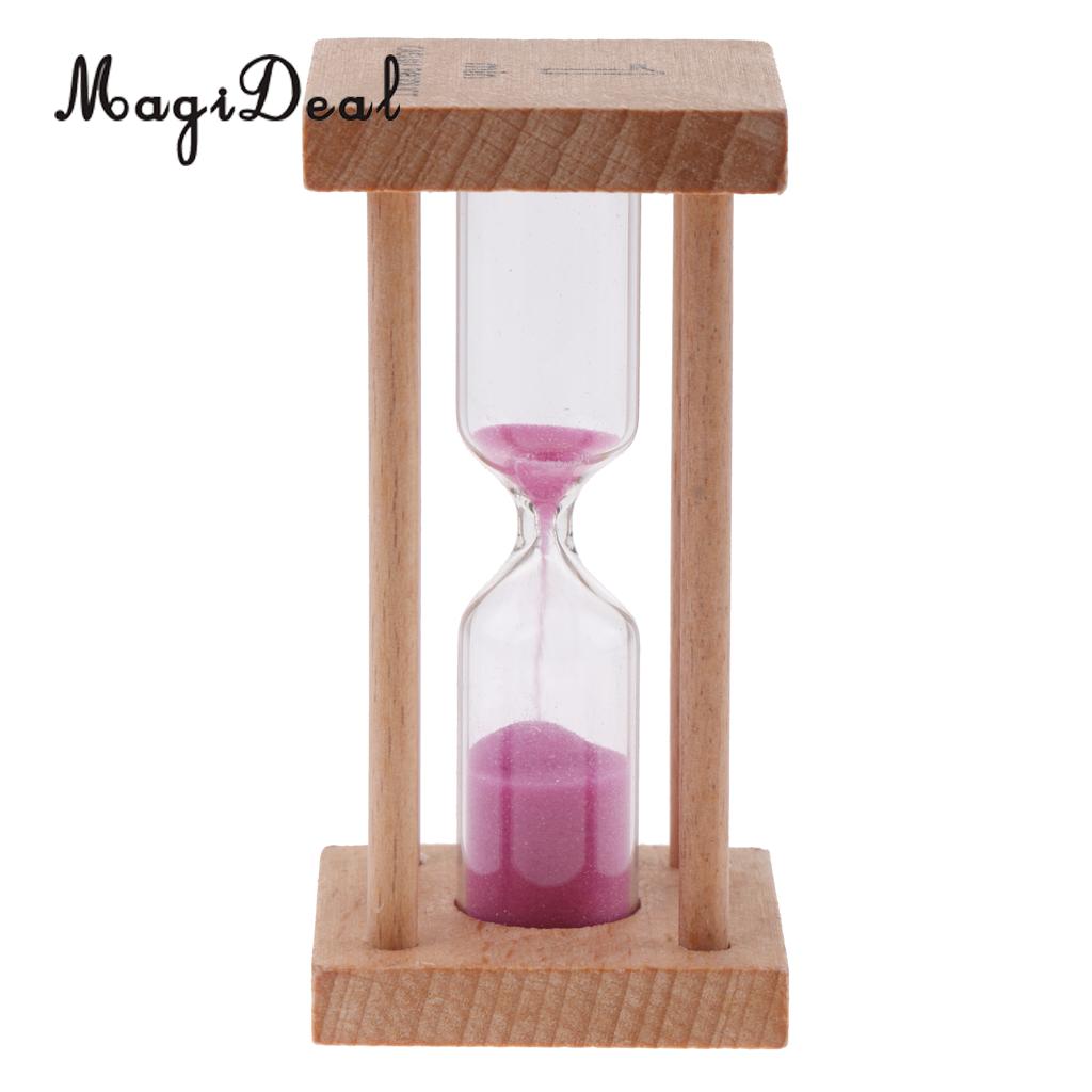 MagiDeal 1 Minutes Wooden Frame Hourglass for Kids Brushing Timer Kitchen Cooking Timer - Purple