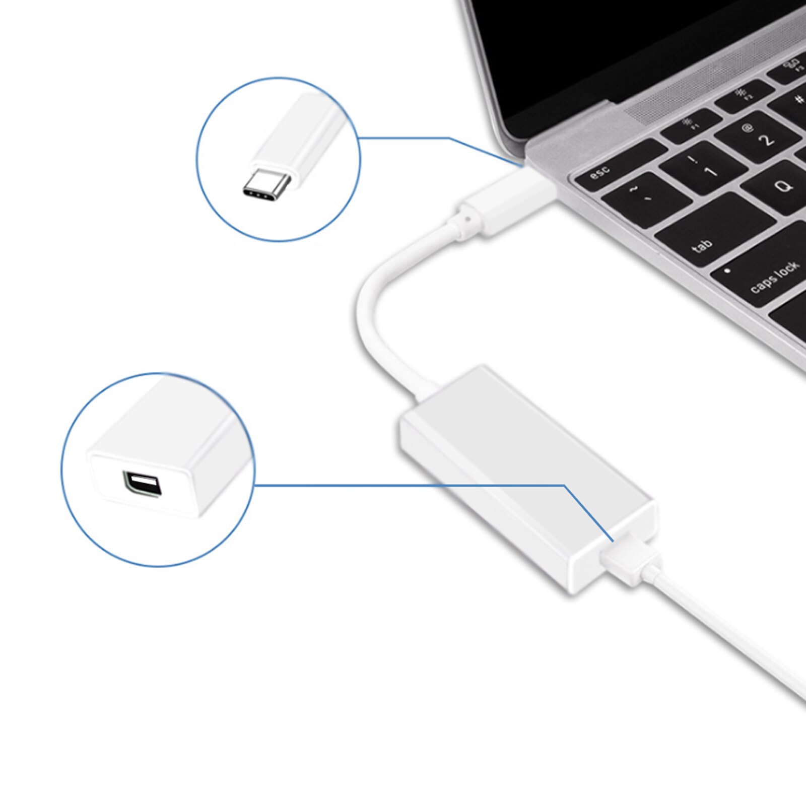 Usb-c til mini display port adapter usb 3.1 type c (thunderbolt 3)  til thunderbolt 2 adapter til macbook pro 4 k 60hz dp convert