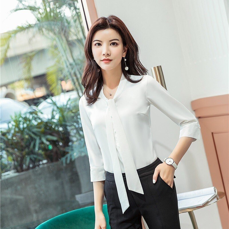 White Half Sleeve Women Blouses and Shirts Spring Summer Ladies Office Blouse Female Casual Tops Clothes