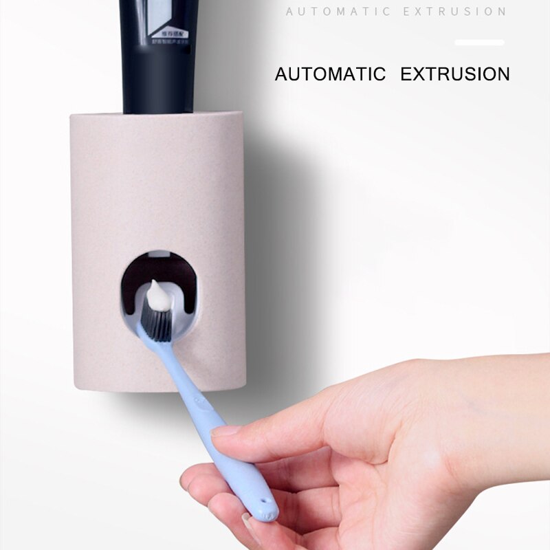 Auto Automatic Toothpaste Dispenser Wheat Straw Squeezer Bathroom Wall Mount for Toothpaste Dispenser Stand Gadget