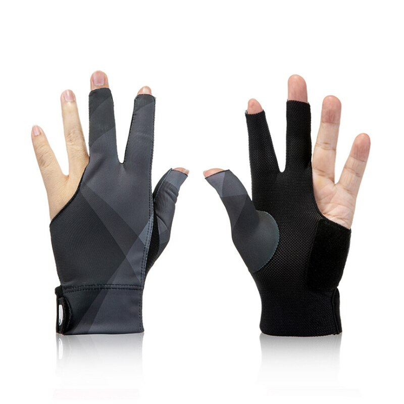 3 vingers pool snooker biljart handschoen accessoires linkerhand: Grijs
