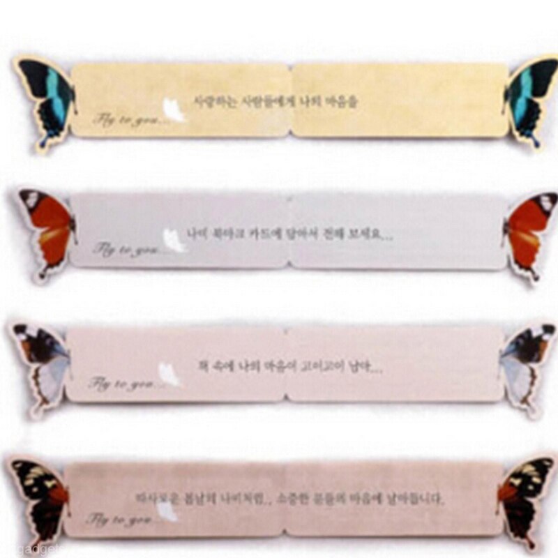2PCS Flower Print Bookmark Stationery Mini Paper 3D Stereo Butterfly Bookmarks For Girls Women Books Marks Random Color