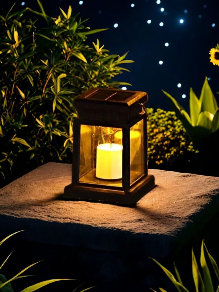 1pc Solar Lantern Outdoor Garden Hanging Lanterns Waterproof LED Mission Lights For Halloween Christmas Decorations: Warm White