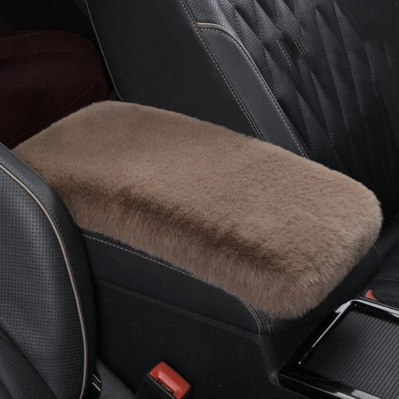 Auto Armsteun Doos Pluche Pad Middenconsole Arm Cover Pad Auto-interieur Decoratie Auto-accessoires Interieur: Oranje