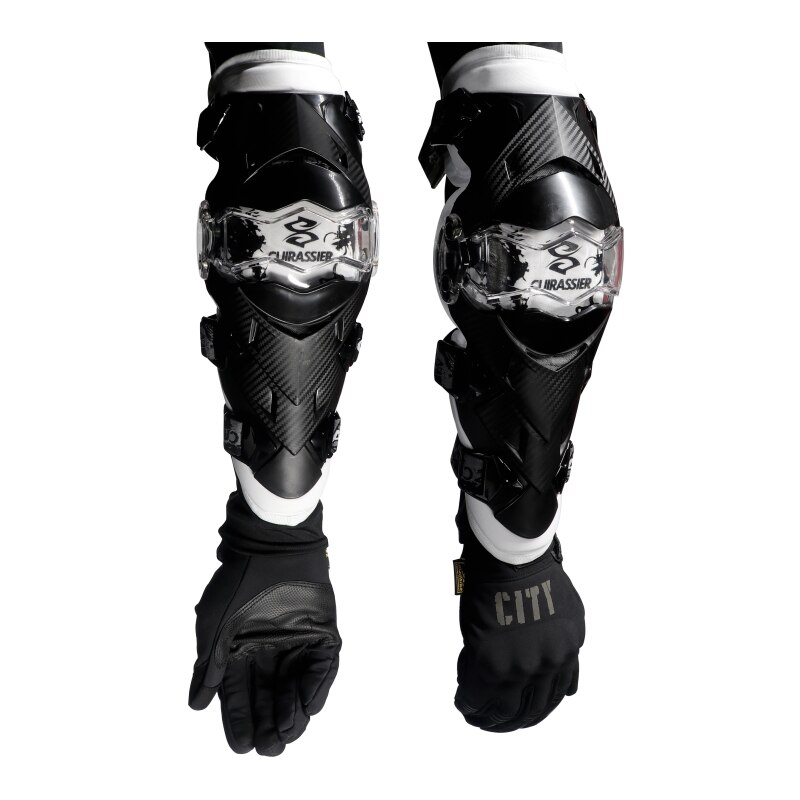 Cuirassier armbågsskydd motorcykel utrustning knä armbågsskydd motocross downhill dirt bike mtb skydd terrängracing mx knäskydd: E09- vita