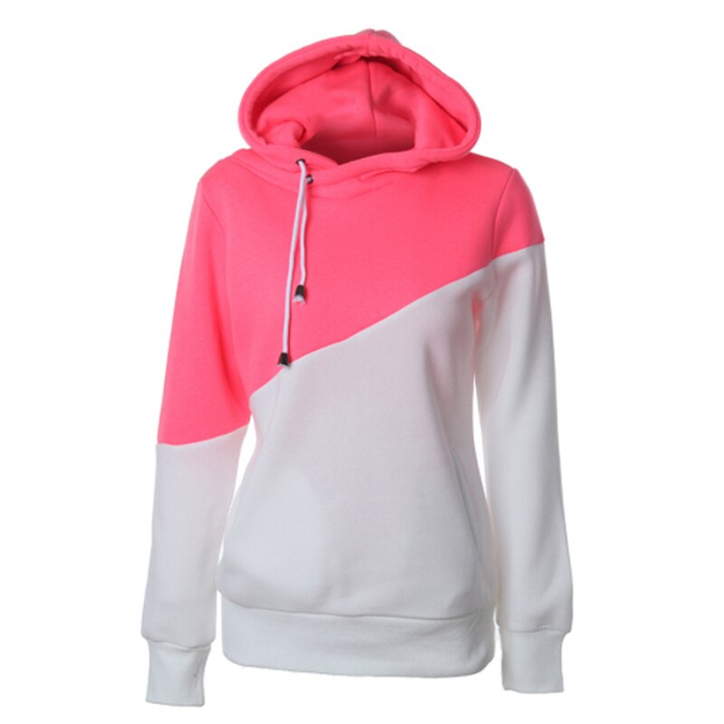Frauen Vlies Hoodie Sweatshirts Winter Japanische Übergröße Damen zur Seite fahren Warme Tasche Mit Kapuze Jacke: Rose rot / S