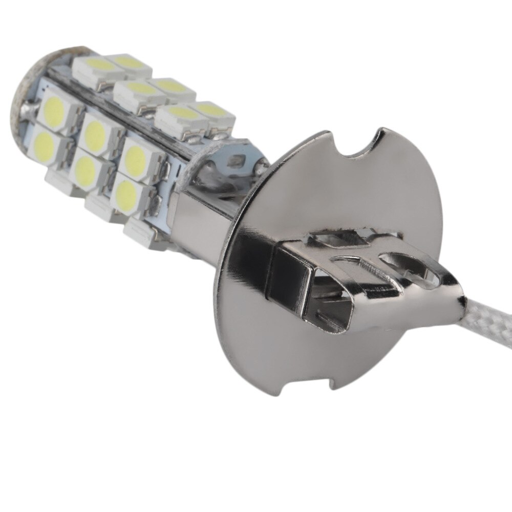 Icoco ren hvit aluminiumslegering  h3 3528 smd 26 ledet xenon hode tåkelys hovedlykt pære lampe fyrtårn 6000k 5w 2400lm