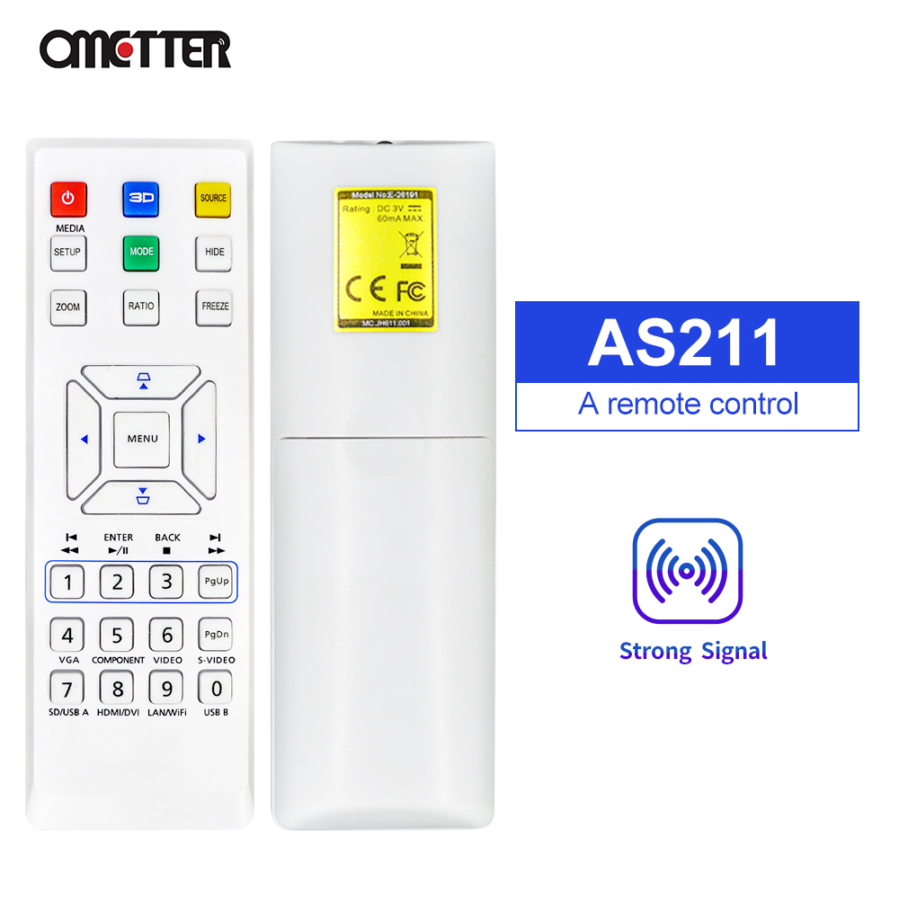 For ACER Projector Remote Control V12S AS211 E-26091 E-26171 RC-JSE28-190 H7532BD E152D H6510BD P1341W H5360BD P1283 V12X AX316: WHITE