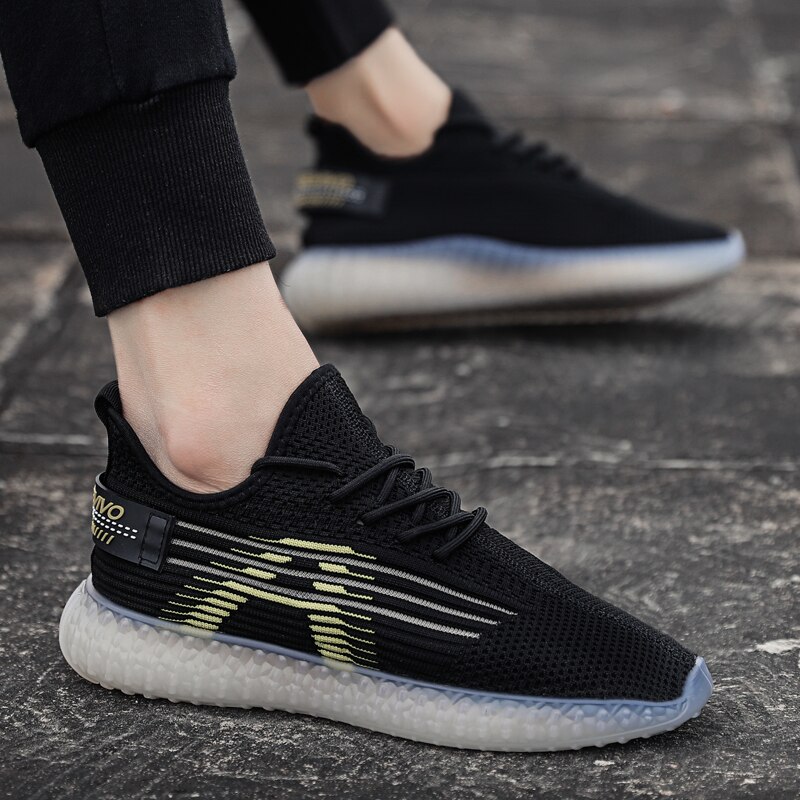 Zomerse stijl mesh ademend vliegende geweven herenschoenen kokosnoot gipskruid engel gelei onderkant eenvoudig