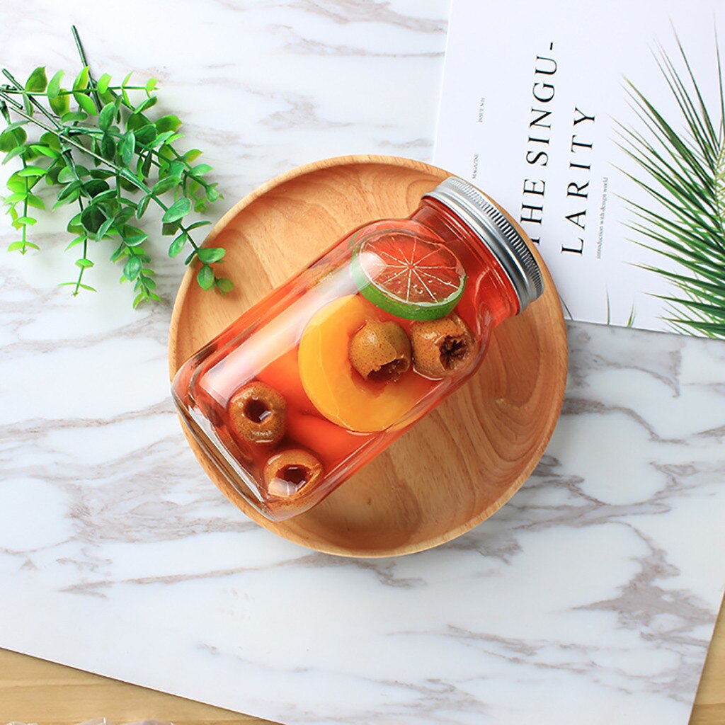 Glass Wide Mouth Mason Cup Fruit Juice Jar Cup Canned Sealed Glass for Kitchen Juice Jar Storage Sealed Drink Bottle для кухни