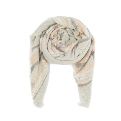 Women Plaid Scarf Winter Pashmina Shawls Cashmere Thick Wraps pashmina long tassel female foulard thick blanket: MULTI