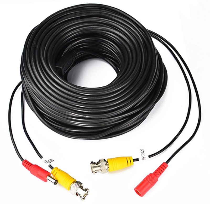 CCTV Security Camera Cable CCTV Video Power Wire BNC for DC Cord DVR Black