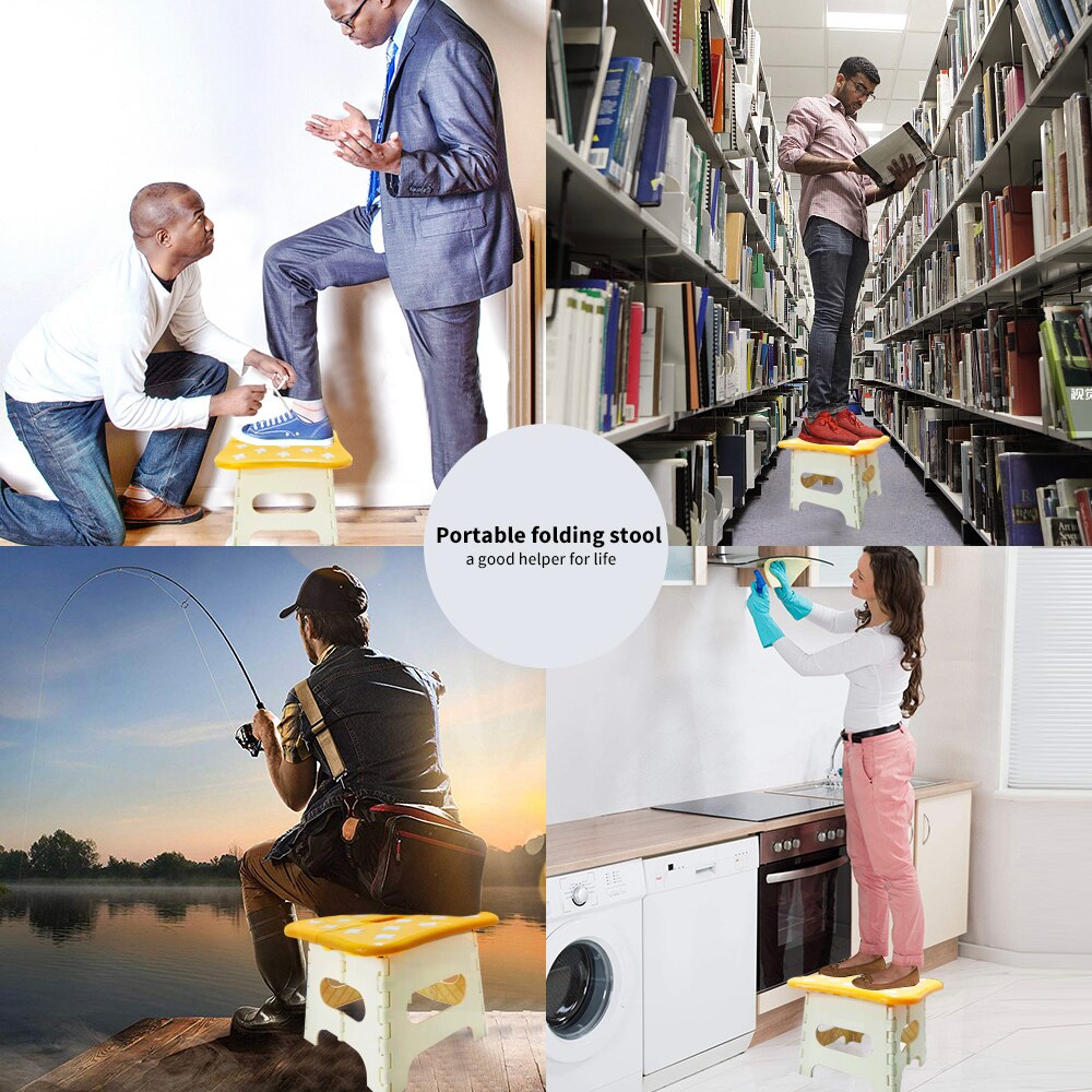 Sedia per bambini Sveglio di Plastica Portatile Sgabelli Addensare Passo bambino Pieghevole Sgabello di Plastica Pieghevole Sedie Bambini Sgabelli Giallo Arancione