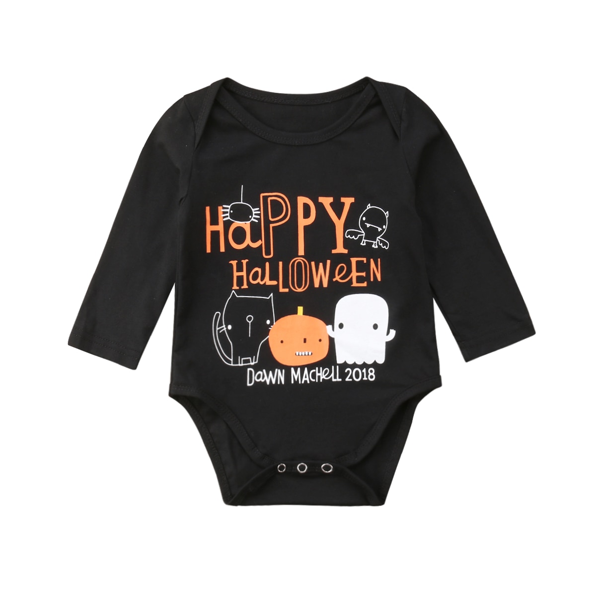 Happy Halloween Newborn Baby Boy Girl Long Sleeve Pumpkin Romper Jumpsuit Outfits Baby Clothes