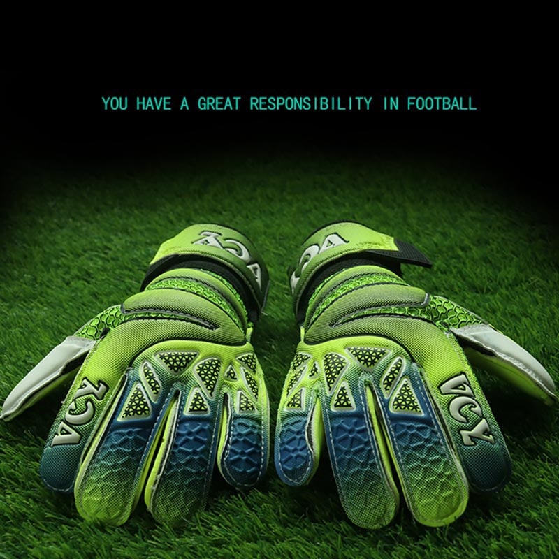 Kids Goalkeeper Gloves Cheap Roll Finger Football Palm Soft Latex Soccer Goalie Gloves with Finger Protection