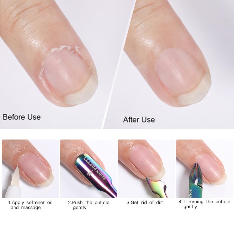 BORN PRETTY Cuticle Nippers Nail Art Scissors Cuticle Clippers Trimmer Dead Skin Remover Stainless Steel Cutters Nails Tool