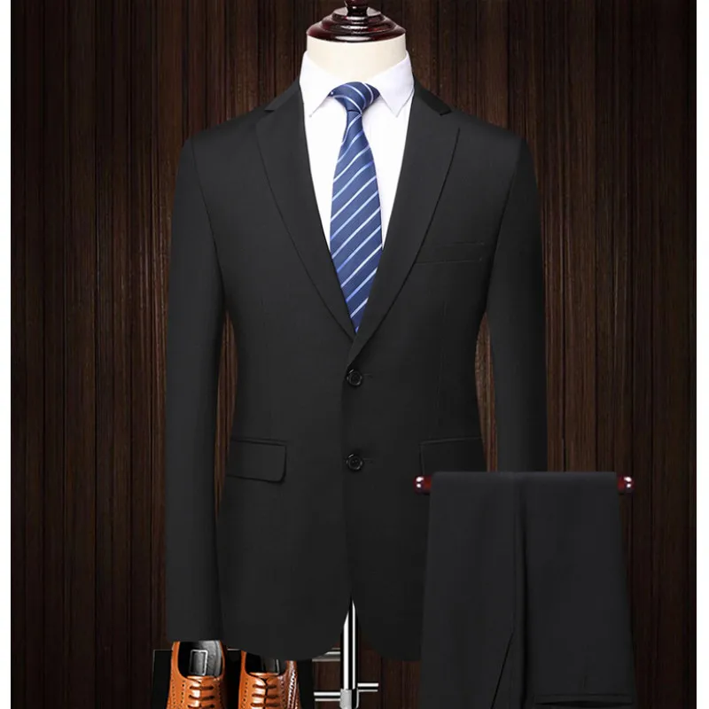 Traje (Blazer + Pantalones) para hombre, traje de negocios de , talla grande, ropa de trabajo , vestido de novia para novio, mejor traje