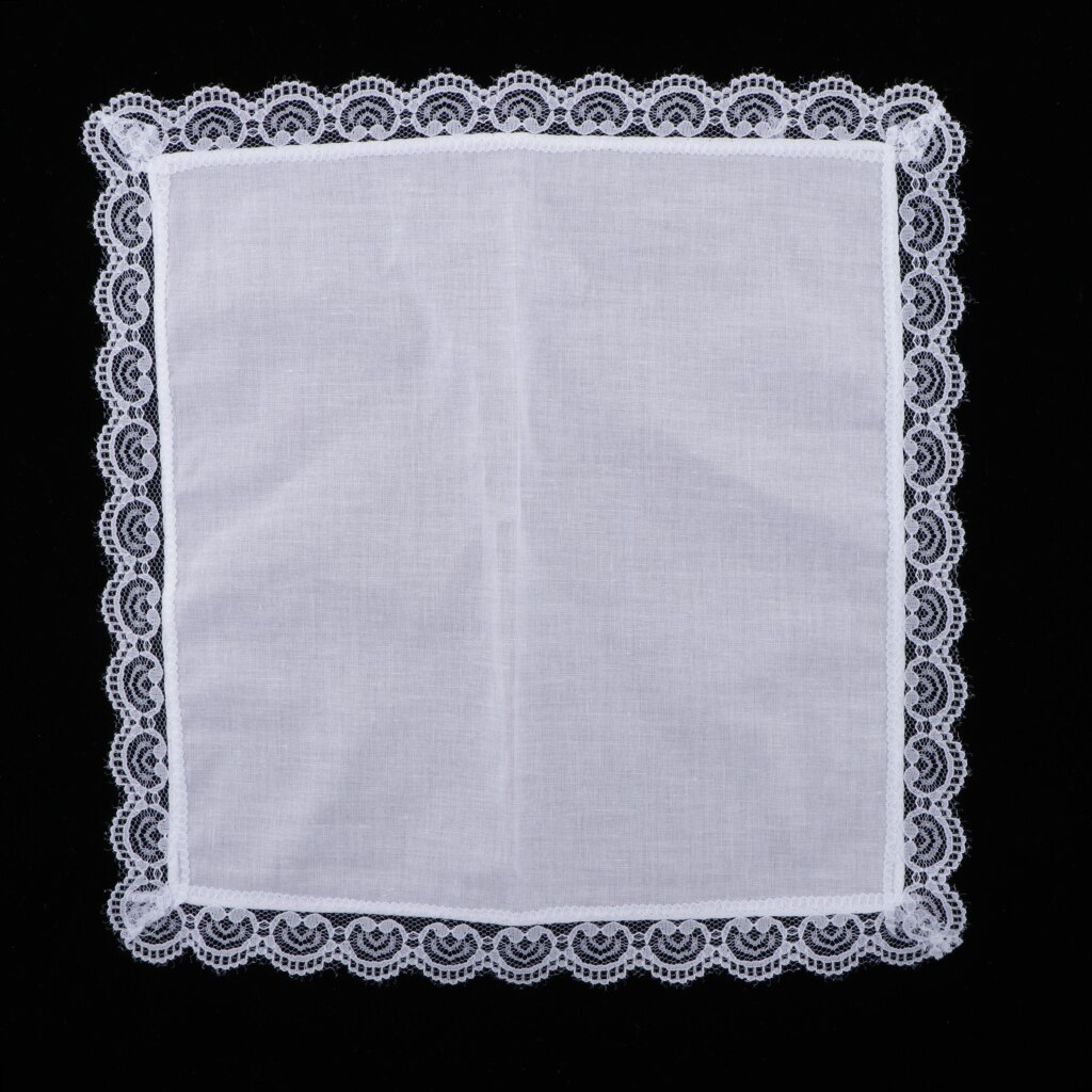10x gjør-det-selv-dame hvite hankies fest bryllupslommetørklær 100%  bomullshanky
