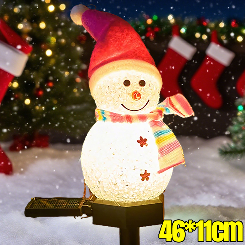 Christmas Pathway Lights Solar Powered LED Snowman Lamps Outdoor Ground Stake Light For Garden Patio Pathway Yard Decorations: Orange / 10 W