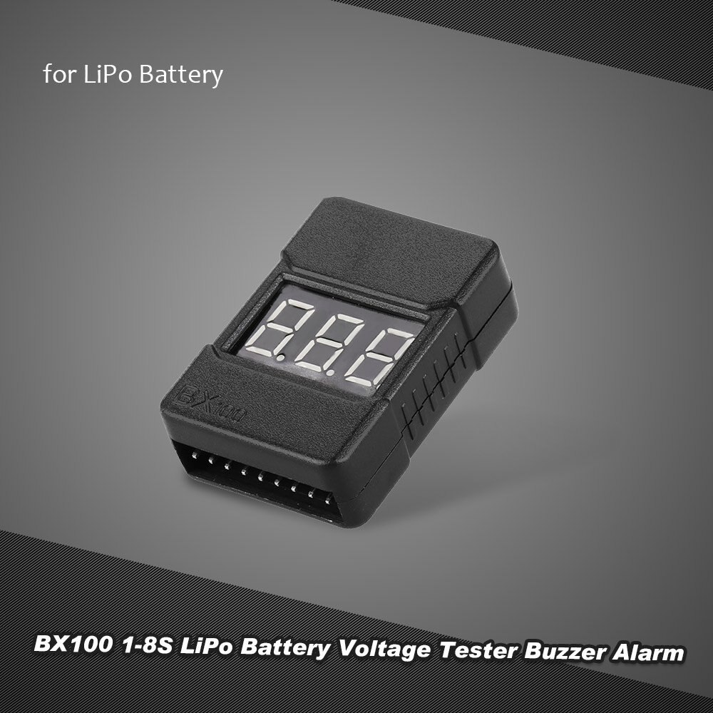 Bx100 1-8s lipo batterispänningsprovare/ lågspänningssummerarm/ batterispänningskontroll med dubbla högtalare