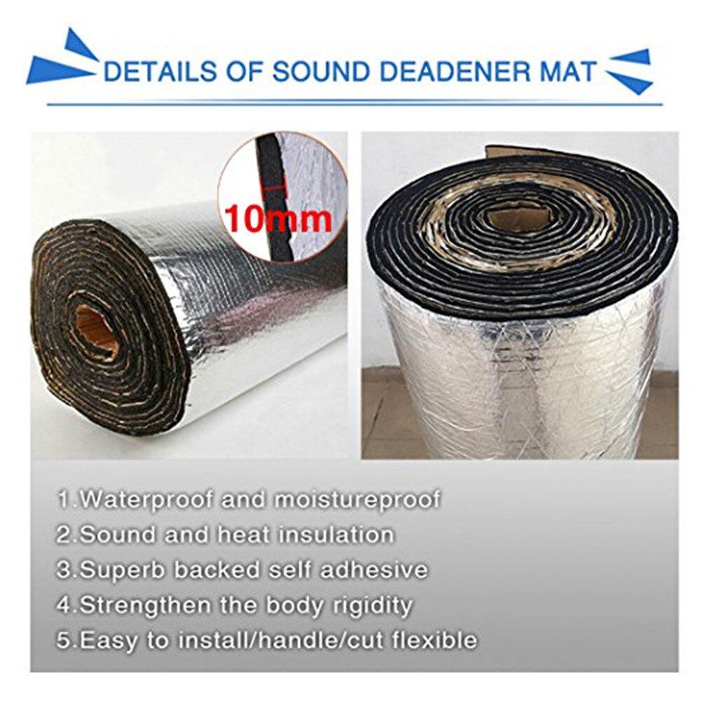 10Mm Auto Warmte Deadener Isolatie Mat Geluidsisolatie Motorkap Geluiddempende Kap Motor Firewall Warmte Aluminium Foam Sticker