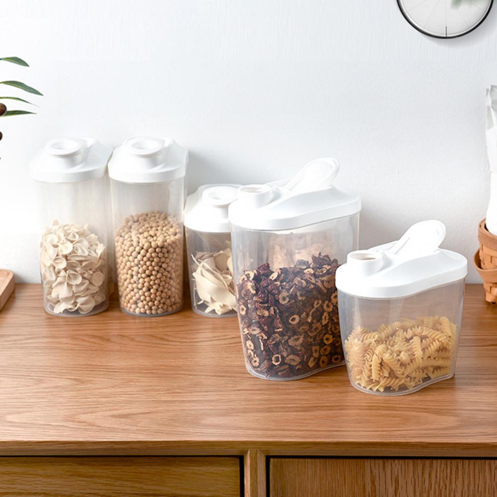 Portable Durable Storage Box Food-grade Space-saving PP Airtight Cereal Container Storage Boxs for Dried Grains Kitchen Supplies