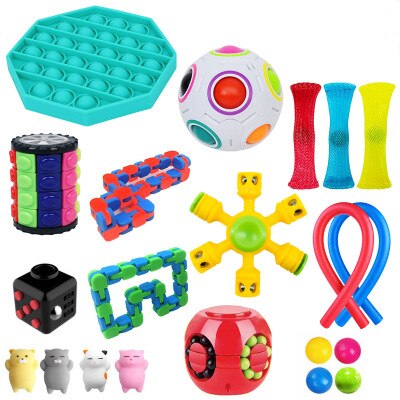 Fidget toys Suit Stress Relief Toys Autism Anxiety Relief Stress Bubble Fidget Sensory Decompression Toy for Kids Adults: set6