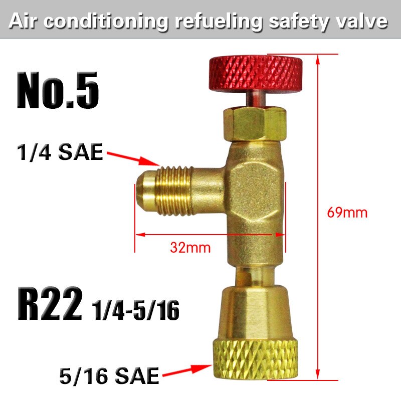 Cabeça de fluoreto de ar condicionado r410a r22 junta mais adaptador de tubo líquido conector refrigerante especial 90 graus conversor sio: NO.5