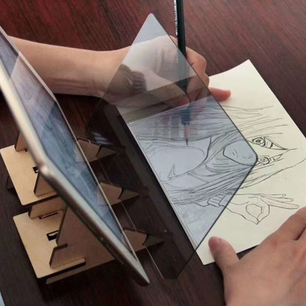 Miroir réflexion Projection optique Image face plaque peinture spéculaire croquis traceur traçage planche à dessin Table copie maison