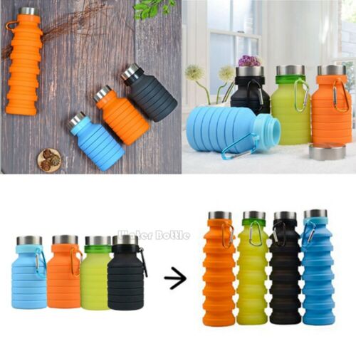 Squeezed Adjustable Water Bottles Bottle Folding Sports Travel Climbing Hiking Drink Bottles Kettle 550ML