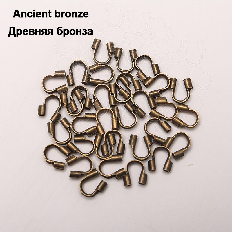 Protecteurs de fil 100x4mm, 4.5 pièces/lot, boucles, accessoires en forme de U, fermoirs, connecteur pour la fabrication de bijoux: ancient bronze