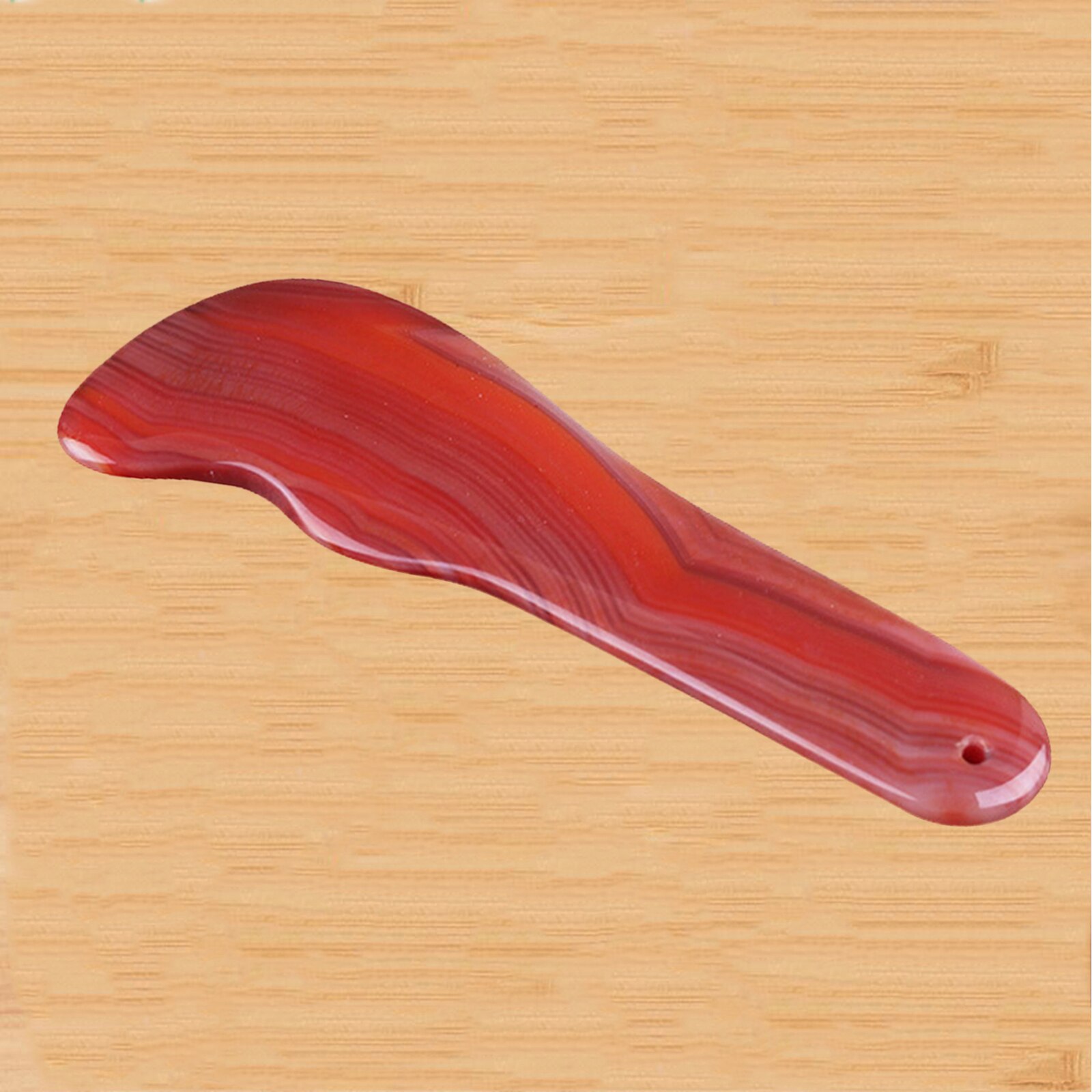 Gua Sha-Rodillo de Jade rojo cornalina crudo, herramienta de masaje de tabla de raspado, herramienta para el cuidado Facial, antienvejecimiento, Gua Sha, herramientas de belleza: Shape 04
