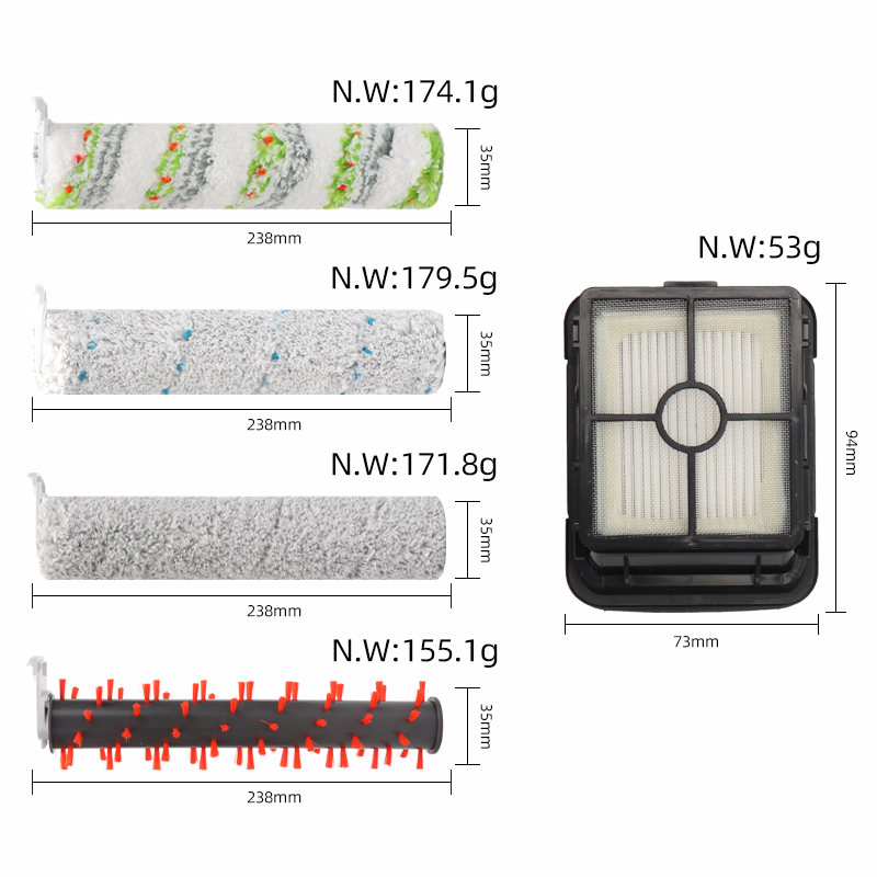 Main Brush HEPA Filter For Bissell Crosswave Cordless Max 2554 2554A 2590 2596 2596B 2596M 2765 2765F 2765Z 2767Z 2765E 2765N