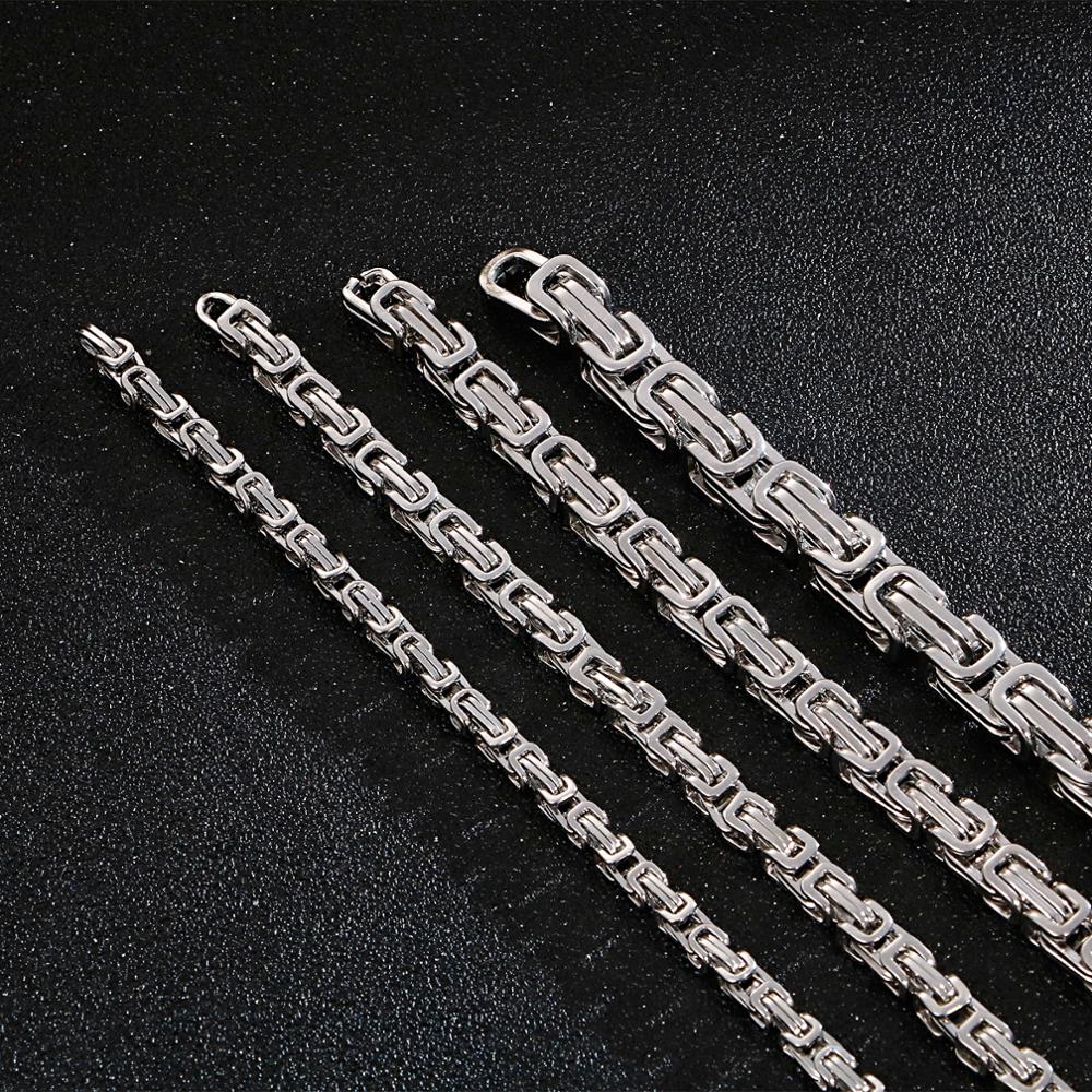 4/5/6/8mm Halsband Lange Halskette Männer Männlichen Edelstahl Byzantinischen Kasten Kette Ehemann freund Bff
