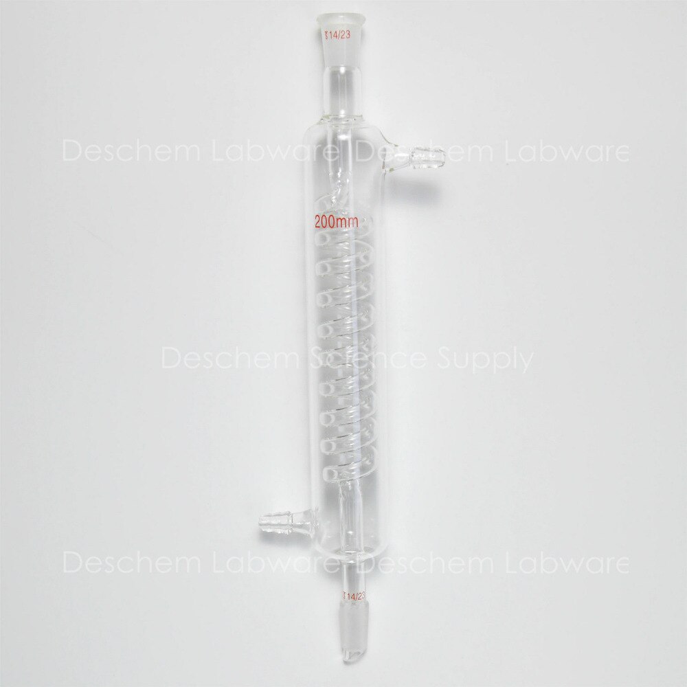 200mm,14/23,Graham Condenser,Glass Coiled Column,Lab Chemical Glassware