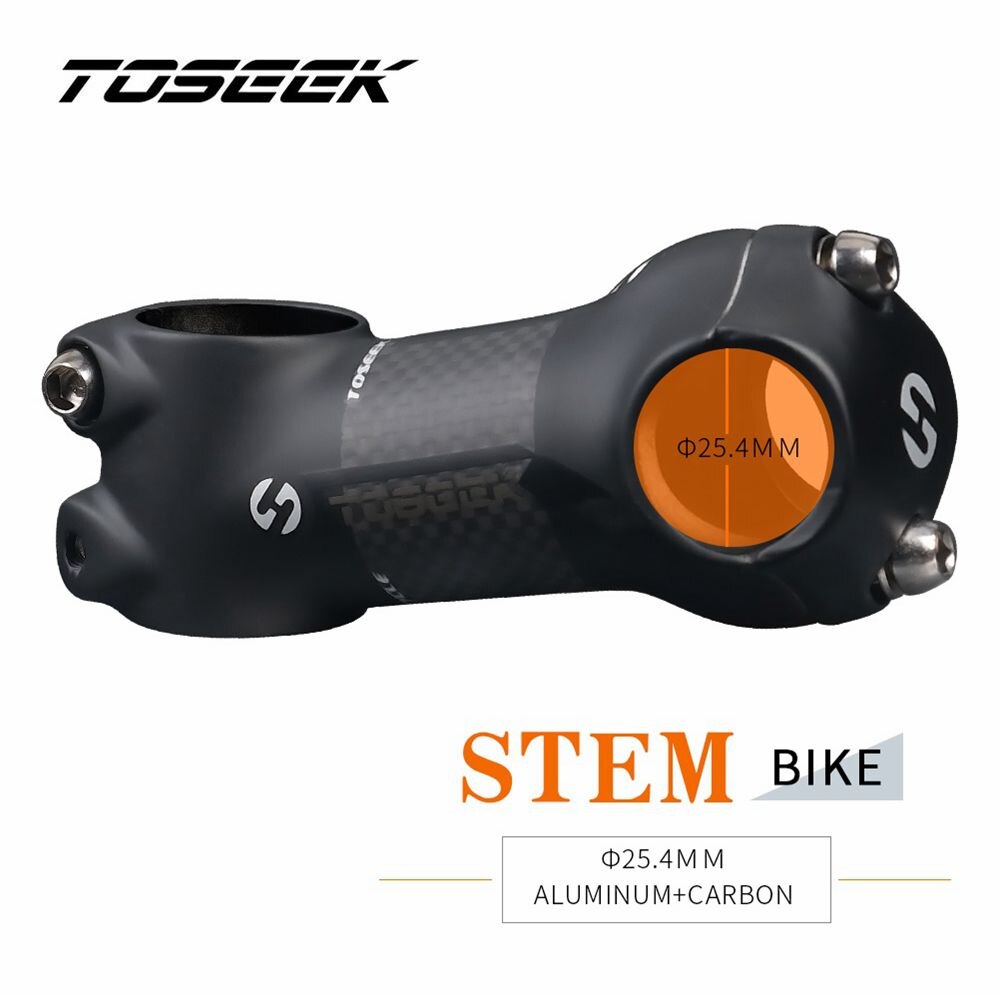 Attacco manubrio in alluminio al carbonio con attacco manubrio in alluminio diametro 25.4mm lunghezza 50mm 60mm 70mm 80mm per parti di bici per bambini MTB strada