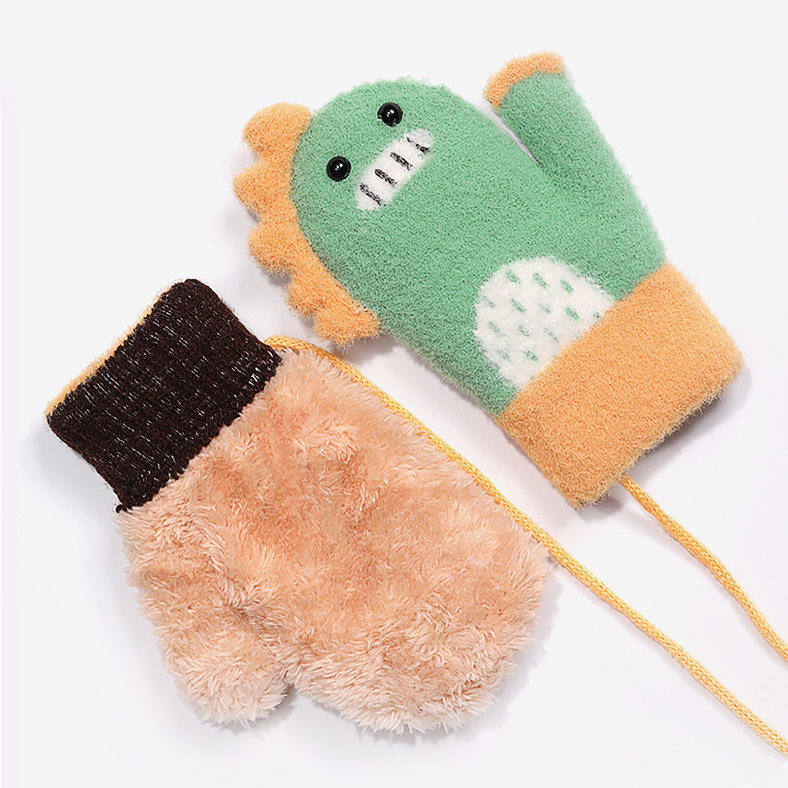 Neuheit freundlicher Handschuhe Karikatur Volle Finger warm Verdicken Fäustlinge Winter Handschuhe Windschutz Handschuhe Für 6-10 Jahre 15x15cm Перчатки