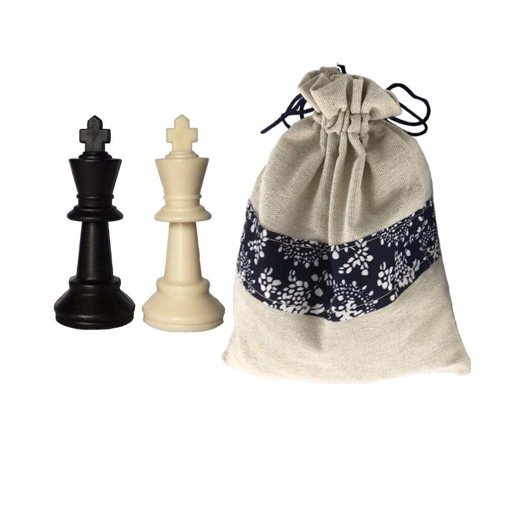 Chess Set King Height 95mm Chess Game PU Leather Fiber Chessboard Light Chessman International Chess BSTFAMLY I104