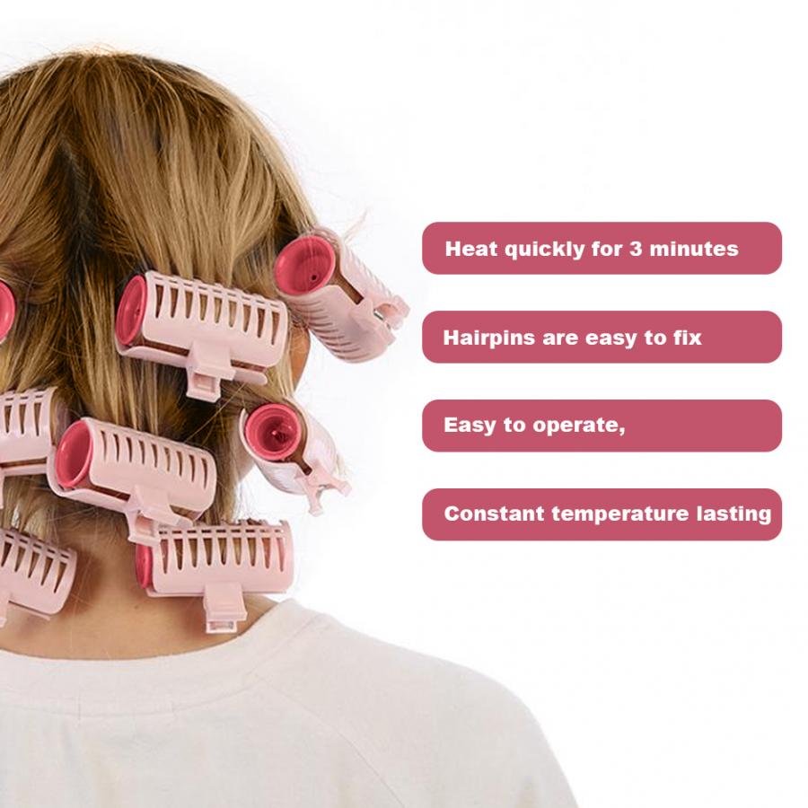 Varillas eléctricas para la permanente del cabello, accesorios profesionales para peluquería, rodillo rizador de pelo, pinzas para el cabello de 30mm, abrazadera con agujero interno, 15 piezas