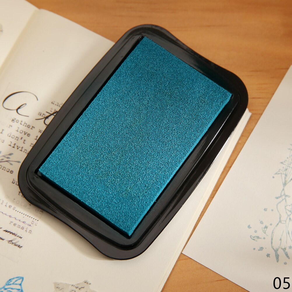 Tampon encreur Vintage pour timbres, 12 couleurs, grande taille, artisanat, bricolage, Scrapbooking, tampons d'encre en caoutchouc, tampons en papier, 6.5x9.8cm: Lake Blue