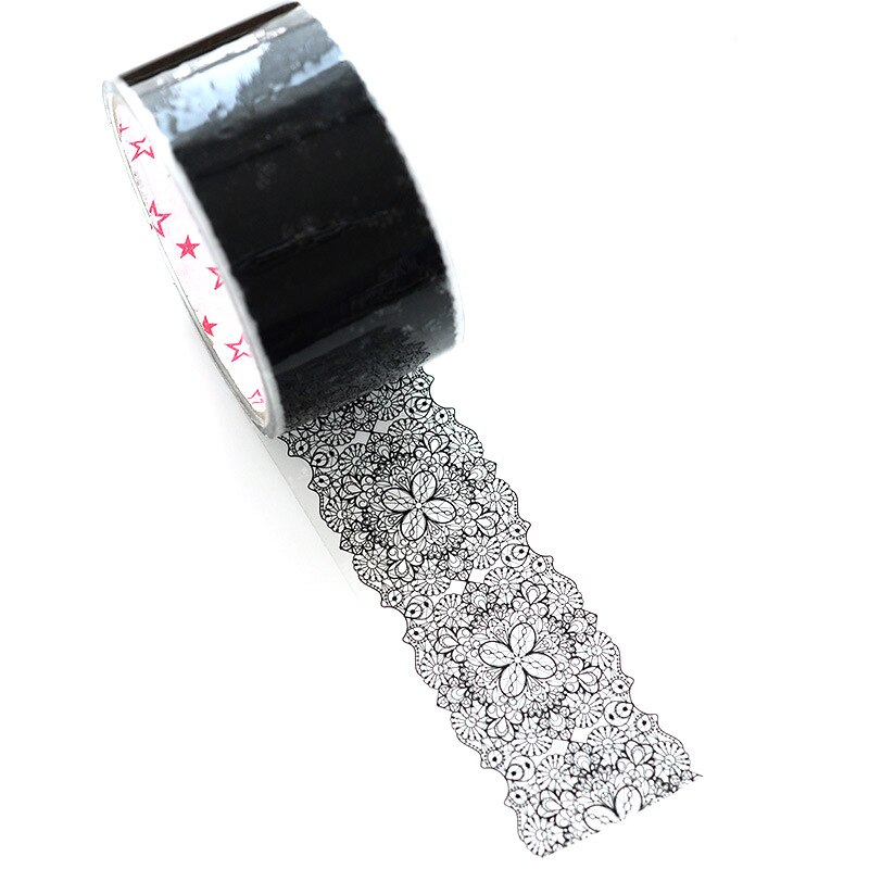 DIY handmade decorative tape Black and white element tape large roll length, notebook, photo album home lace decoration: G