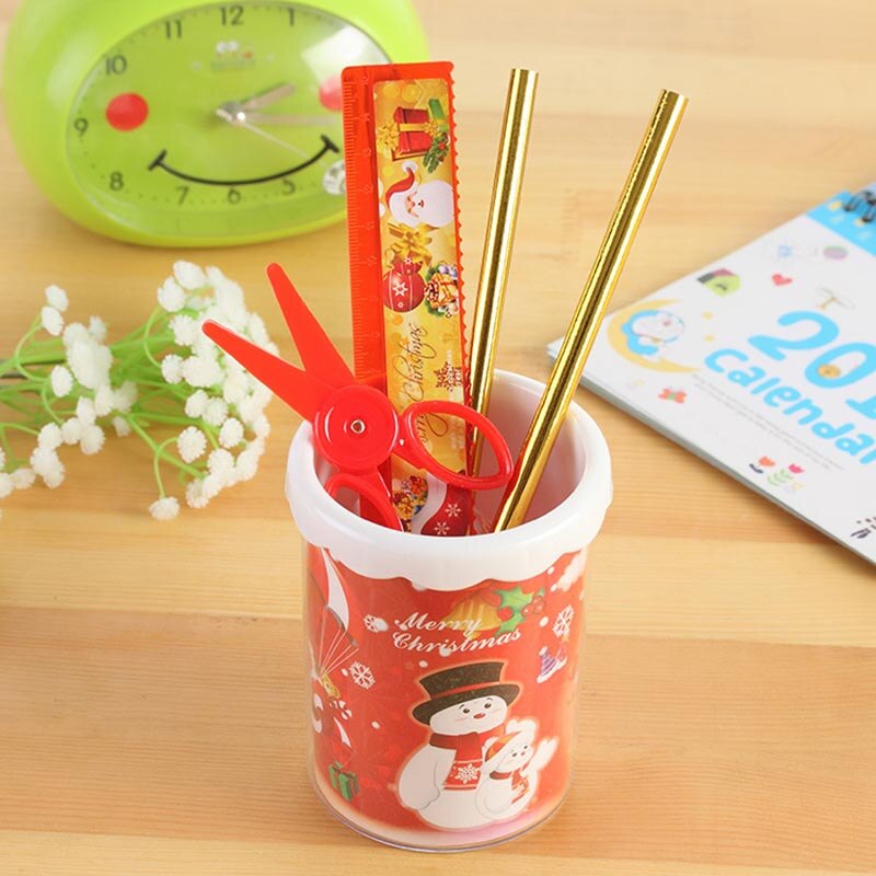 5 teile/satz Weihnachten Schreibwaren einstellen Santa Stift Halfter Bleistift Kombination einstellen Schüler Schule Schreibwaren Bleistift Radiergummi
