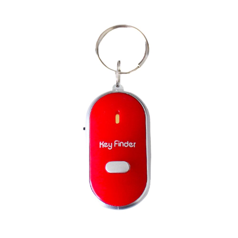 Mini Cute LED Light Torch Remote Sound Control Lost Key Finder Locator Keychain Beeps and flashes To Find Lost Keys whistle: Red 