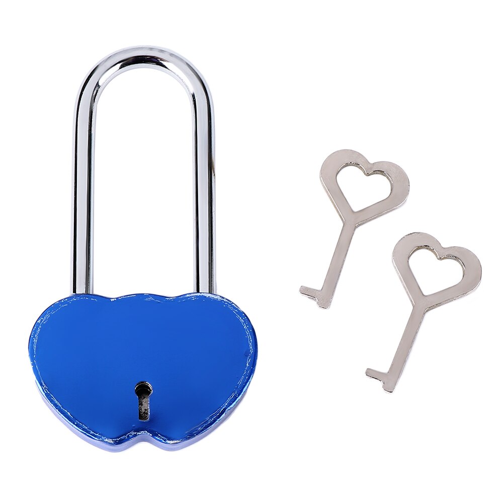 Dubbele Hart Sloten Romantische Een Hangslot Met Twee Sleutels Lock Hart Liefde Sloten Paar Sloten Huwelijksverjaardag Valentijnsdag: blue