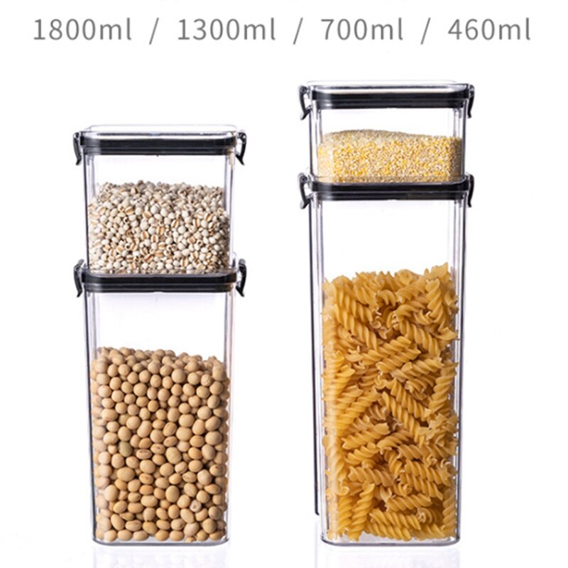 Food Storage Container Set,Airtight Plastic Kitchen Pantry Organization and Storage Clear Food Canister with Durable Lid