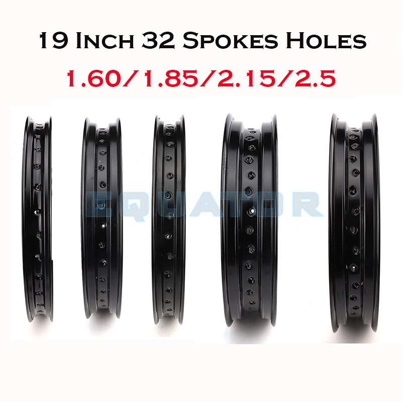Jantes de moto en alliage d'aluminium, 1.60/1.85/2.15/2.5*19 pouces, 32 rayons