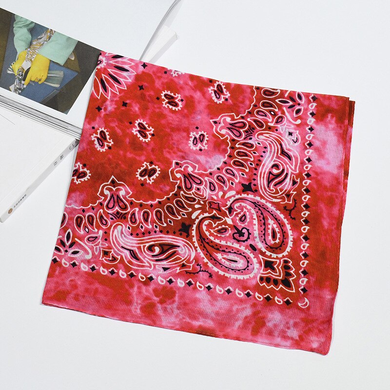 Tie Dye Hip Hop Cotton Bandana Square Scarf Headwear Headband Scarf Gradient Color Print Handkerchief For Women Men: 11
